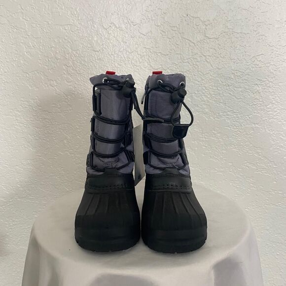 DreamPairs Black Gray Kids Waterproof Insulated Shell Bottom Snow Boots US 9 KID - Picture 3 of 8